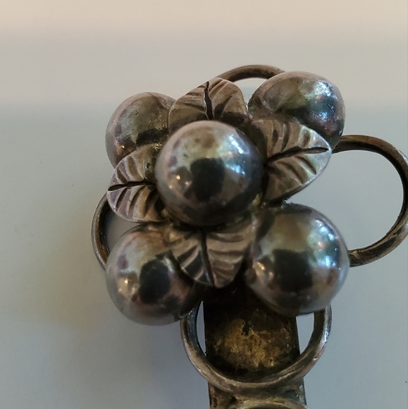 Sterling Bracelet & Brooch Set Sterling Silver Estate Piece Unique Hand Made - Picture 5 of 17